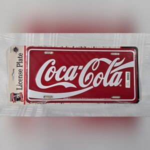 Vintage Coca-Cola Red and White License Plate